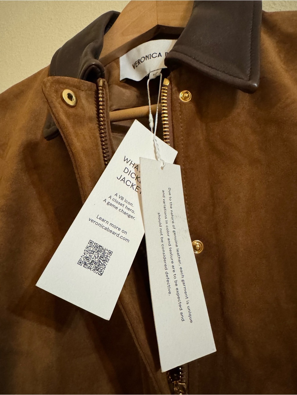 Veronica Beard New Suz Suede Dickey Chore Coat Jacket Whisky Small - Picture 3 of 6